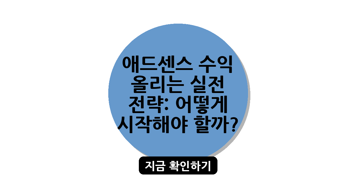 애드센스 수익 올리는 실전 전략: 어떻게 시작해야 할까?