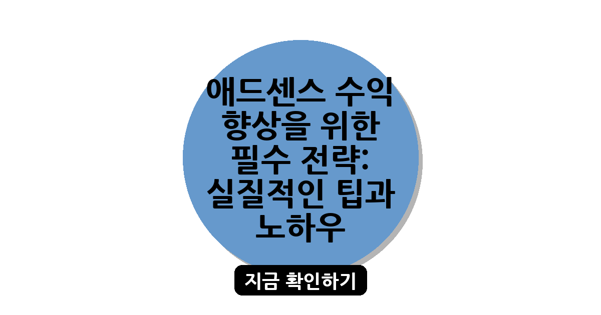애드센스 수익 향상을 위한 필수 전략: 실질적인 팁과 노하우